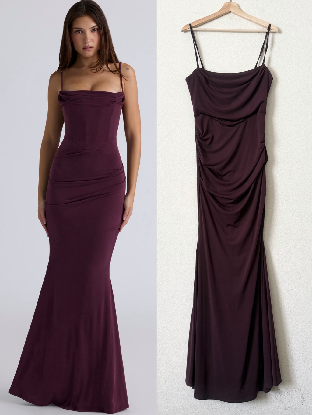 House Of Cb Large Milena Sleeveless Corset Maxi Dress In Burgundy